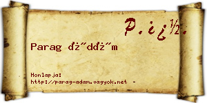 Parag Ádám névjegykártya