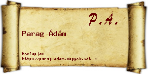 Parag Ádám névjegykártya